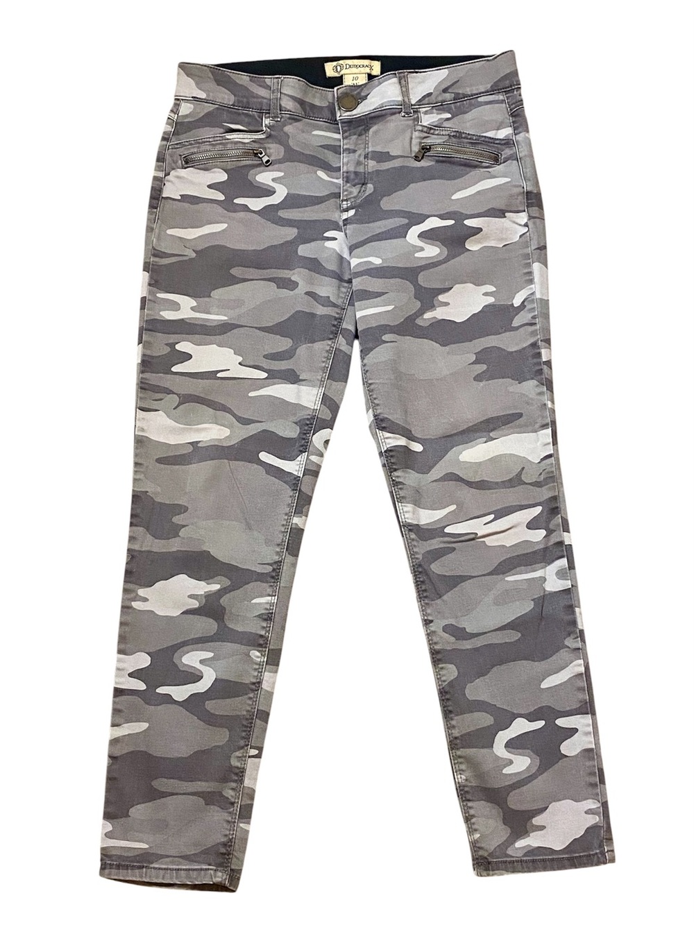Democracy Grey Camo Skinny Jeans Ab Technology Size 10